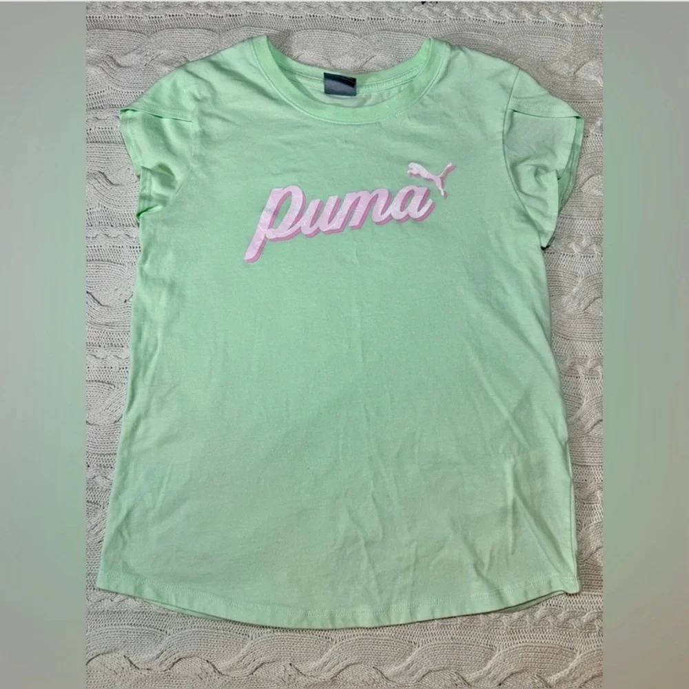 Puma Light Green Tee and Light Pink Shorts Set Size Large #1105 - Picture 3 of 13